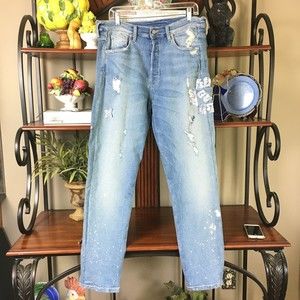 New LOST DAZE Washed Blue Denim Portal Jeans Size 31 $850
